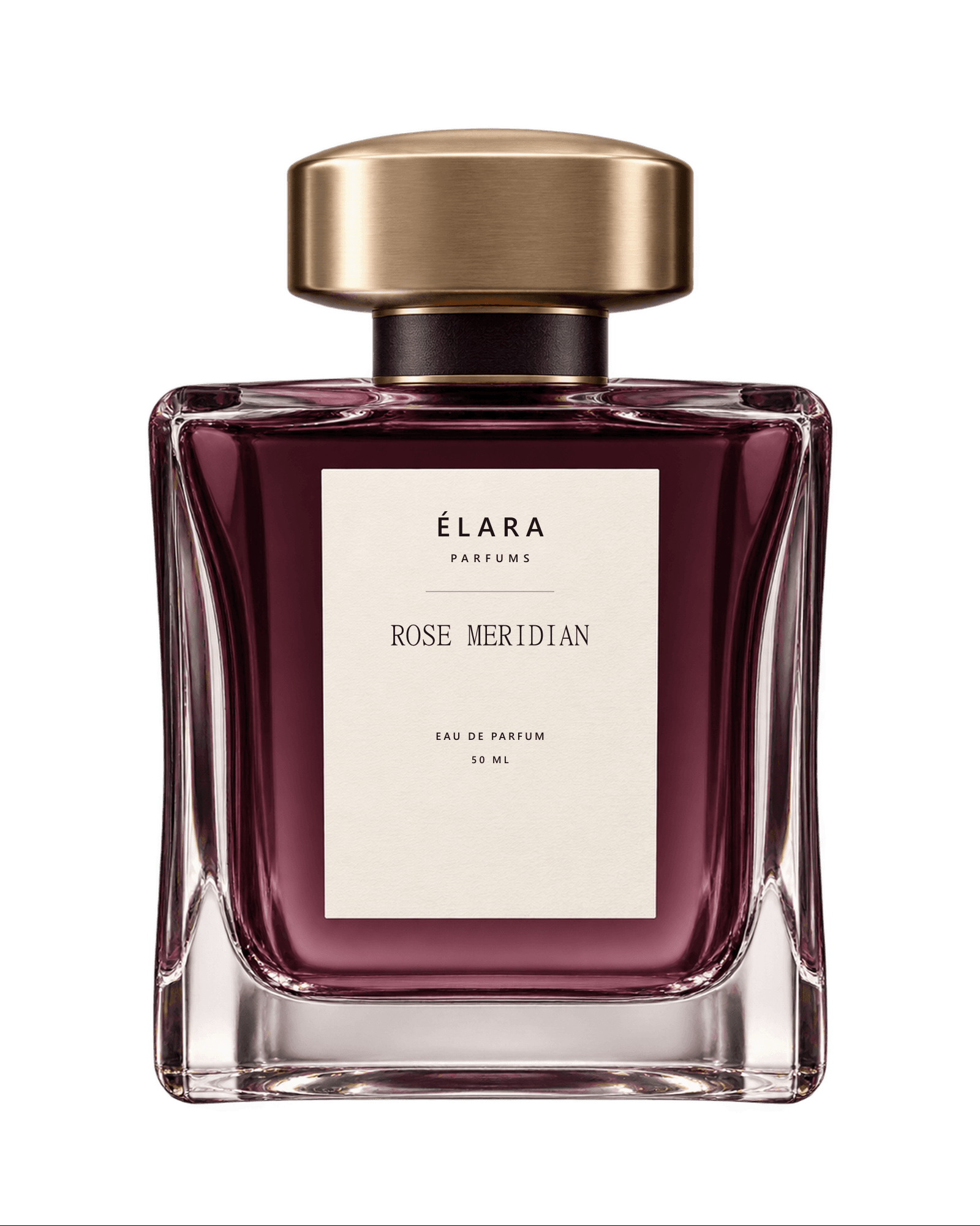 Front view of the Rose Meridian bottle